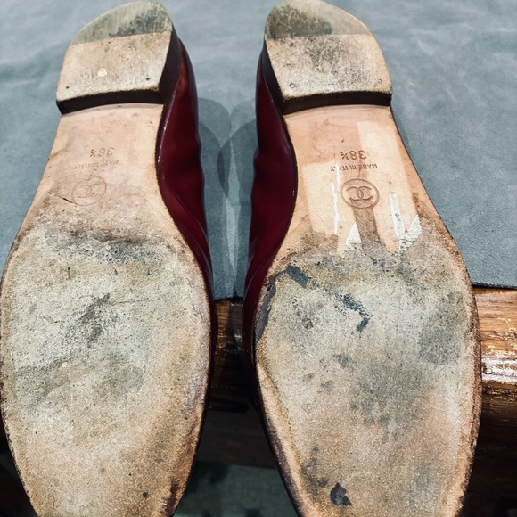 CHANEL Women's Deep Red Loafers - Picture 11 of 12